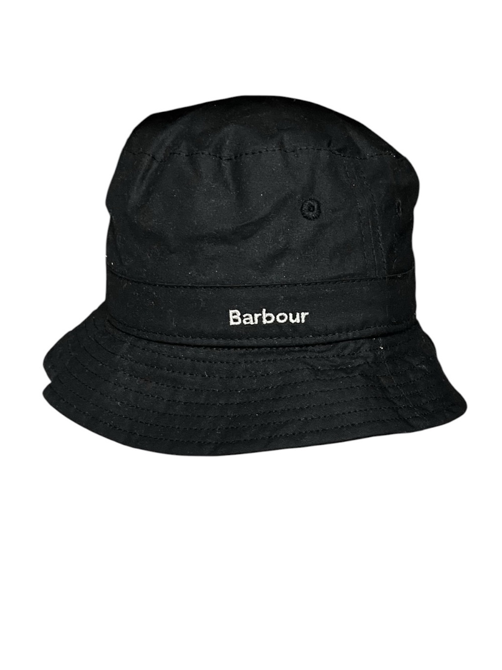 🌻Barbour Black Cascade Bucket Hat 100% Cotton Embroidered Logo  Size S